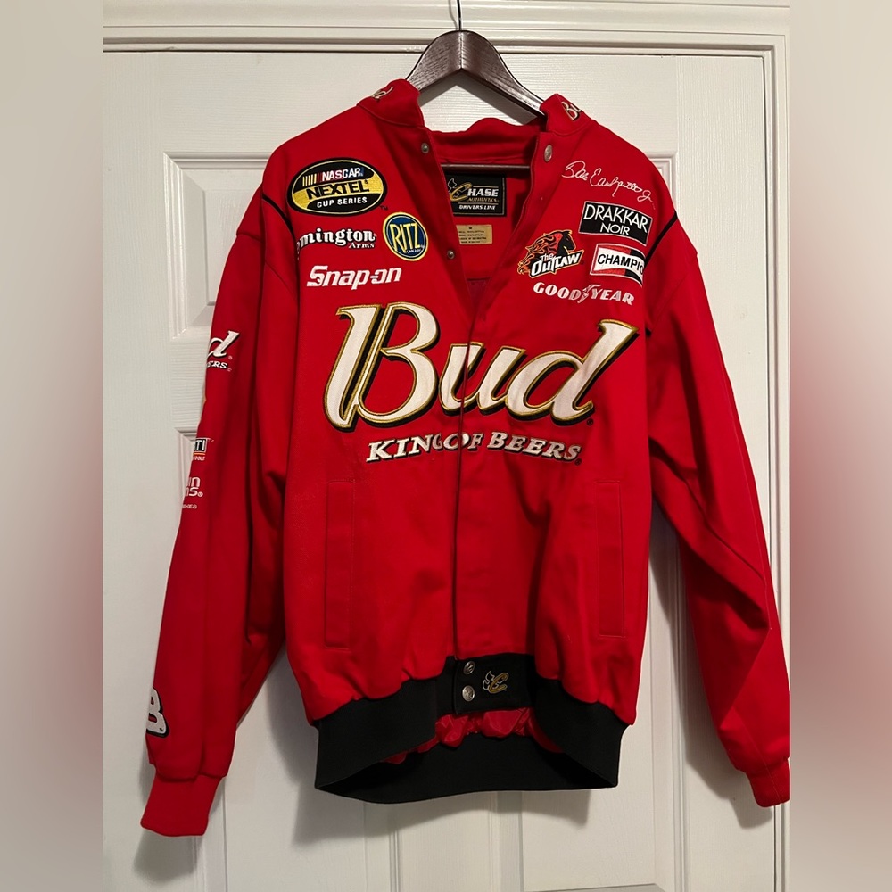 Dale Earnhardt Jr. NASCAR Budweiser red racing jacket